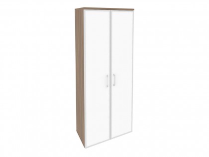 Офисная мебель ONIX O.ST-1.10R white Шкаф высокий широкий (2 высоких фасада стекло лакобель в раме)